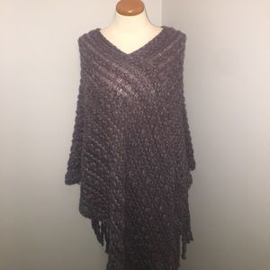 NWT boutique grey poncho
