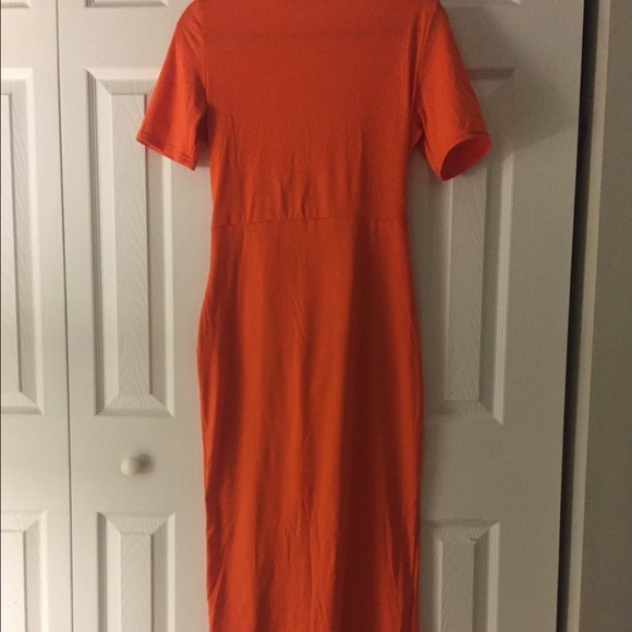 Sexy split leg orange maxi - Picture 3 of 3