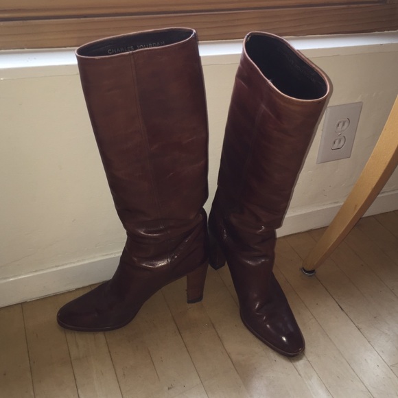 Vintage brown leather boots - Picture 1 of 3