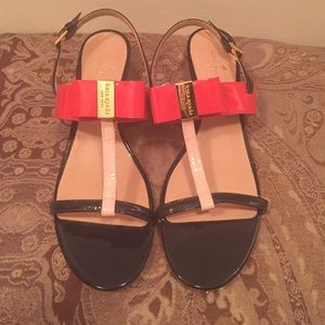 Kate Spade Patent Bow Leather Sandal