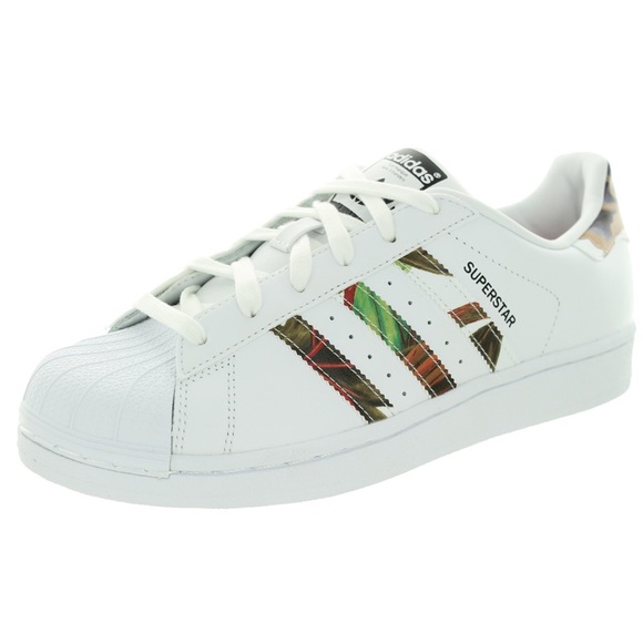 Adidas Superstar 1 White Floral Unisex Sports Office Shoes