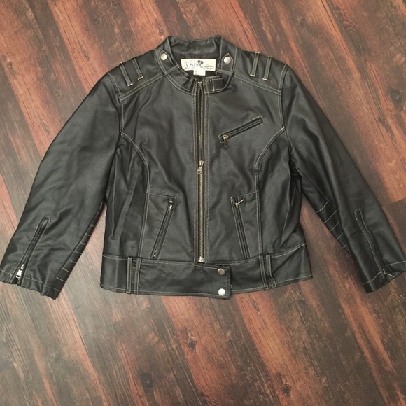 Black faux leather jacket