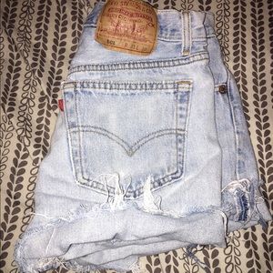 High waisted jean shorts