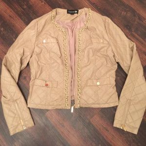 Tan faux leather jacket