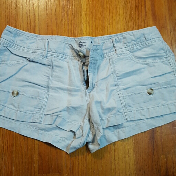 American eagle light blue linen shorts