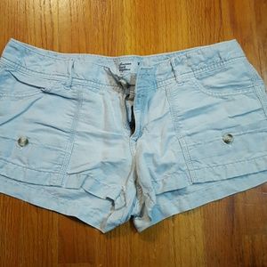 American eagle light blue linen shorts