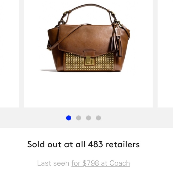 Authentic Coach Leather Gold Studded Bag
