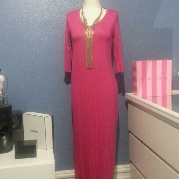 3/4 sleeve maxi dress