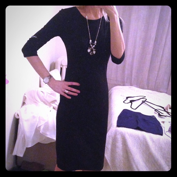 H&M black midi dress
