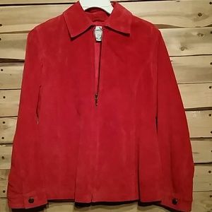 Red soft leather jacket