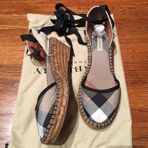 Burberry Shoes - Authentic Burberry canvas lace-up espadrilles