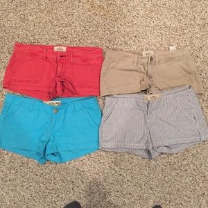 4 pairs of hollister cotton shorts