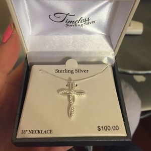 Brand new sterling silver cross necklace