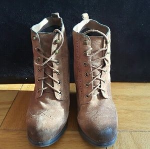 Dolce Vita Cognac Suede Platform Booties