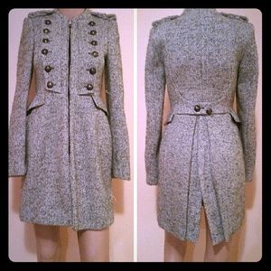 Zara gray wool military coat