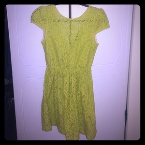 Zara Lime Lace Fit and Flare Dress