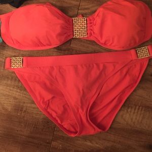 White House Black Market orange swim set