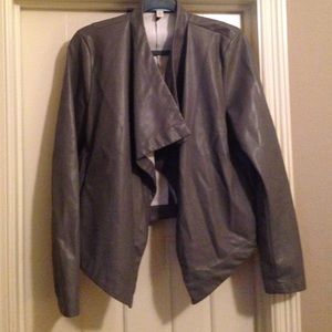 Gray leather jacket