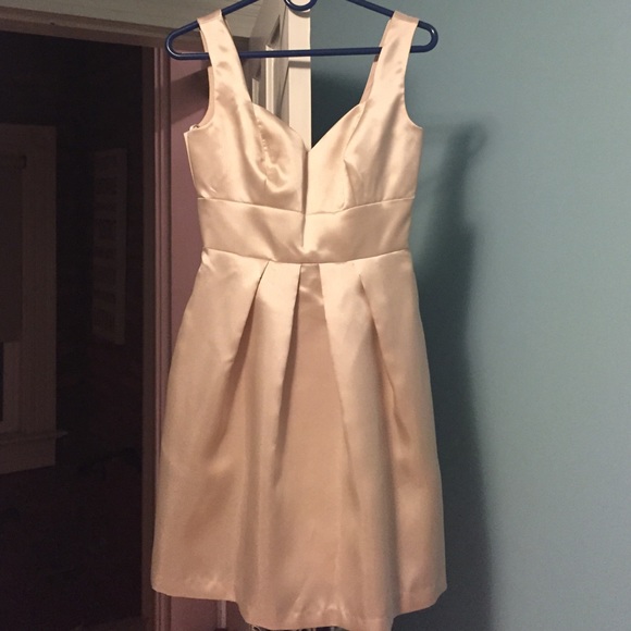 Alfred sung champagne bridesmaid dress