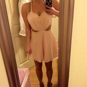 Light pink/ nude backless dress w/ cutouts