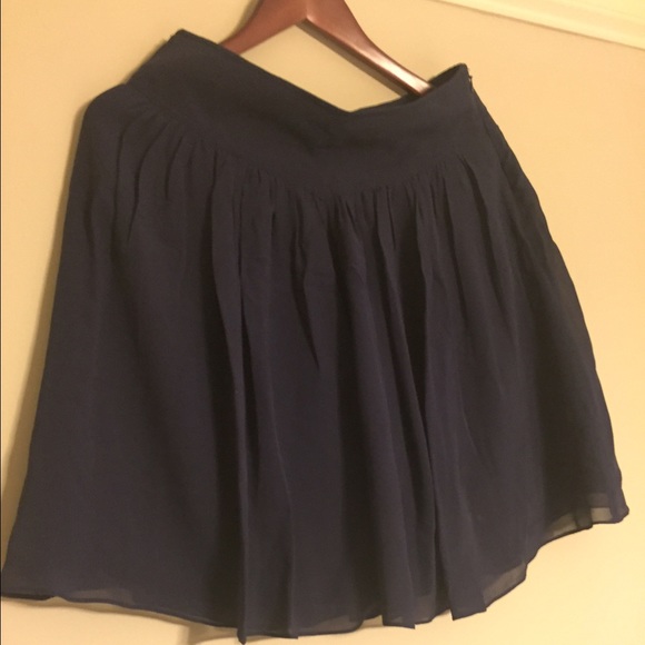 Anthro navy chiffon skirt - Picture 1 of 4