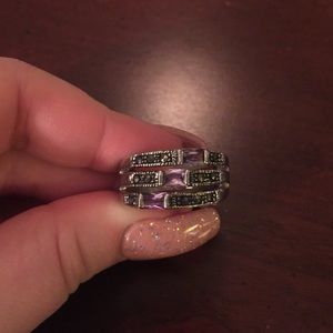 3 Purple Stone Ring
