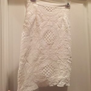 Gianni Bini White Crochet Pencil Skirt
