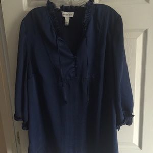 Navy Venezia (Lane Bryant) Peasant Blouse
