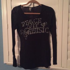 long sleeve see thru style top
