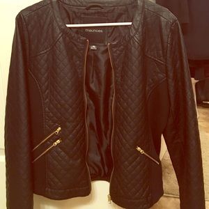 Maurices cushion pattern leather jacket