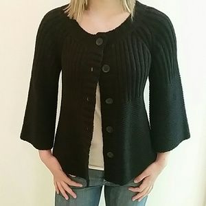 Max studio sweater black knit flattering