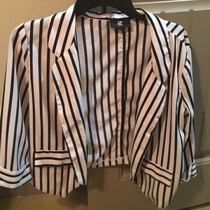 Black and cream stripe blazer