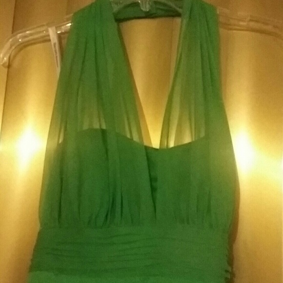 A green dress from David bridal worn once - Picture 3 of 4