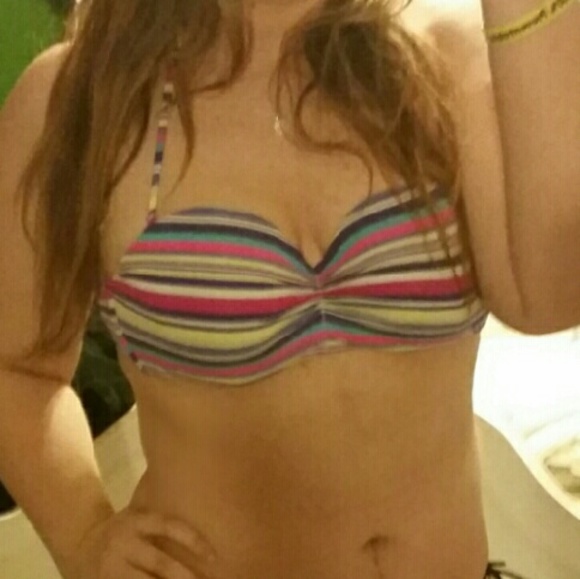 Multicolor tie bikini top