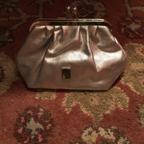 Thursday Friday metallic butterfly clutch