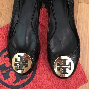 Tory Burch Reva Flat - black patent leather