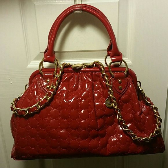 Big Buddha red leather satchel