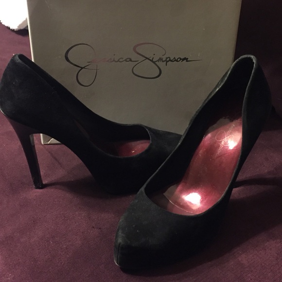 Jessica Simpson Black Suede Pumps Size 7.5