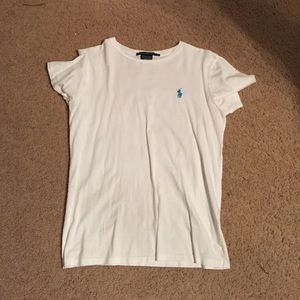 White tight fit polo t