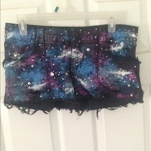 Hand painted Galaxy shorts