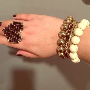 Gold Ring & bracelet set
