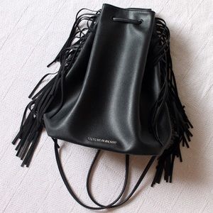 Victoria secret leather fringe backpack