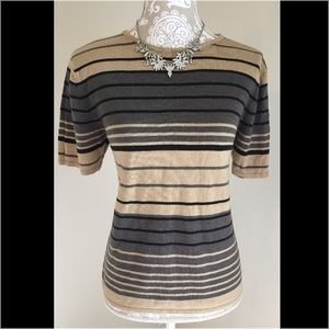 Sag harbor short sleeve stripped sweater
