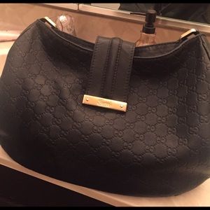 Large Black Hobo "GUCCI" Bag
