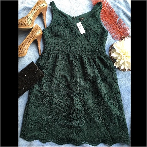 🚫SOLD🚫NWT Ann Taylor green lace dress