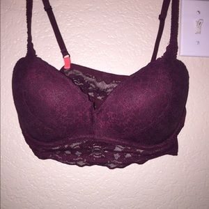 VS Pink bralette in burgundy
