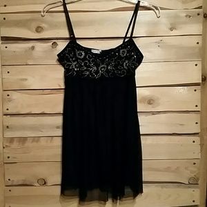 Embellished mesh top