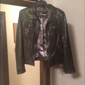 guess genuine leather jacket