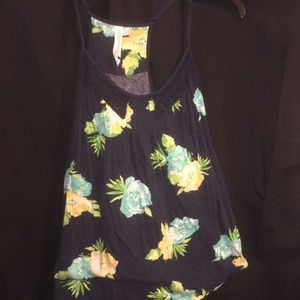 Floral Aeropostale navy tank top