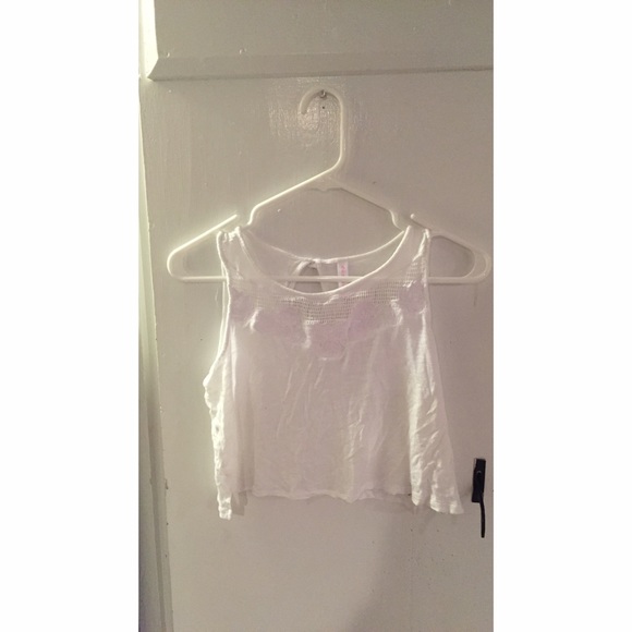 white crochet crop top